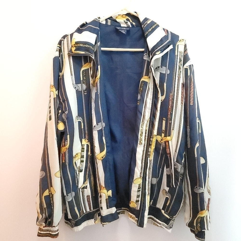 Vintage Kim Rogers Sport 100% Silk Bomber Jacket Size M - Picture 3 of 5